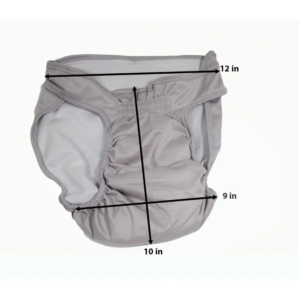 Gray Ruffle Tutu Dog Diaper Reusable Female Pet  XL
